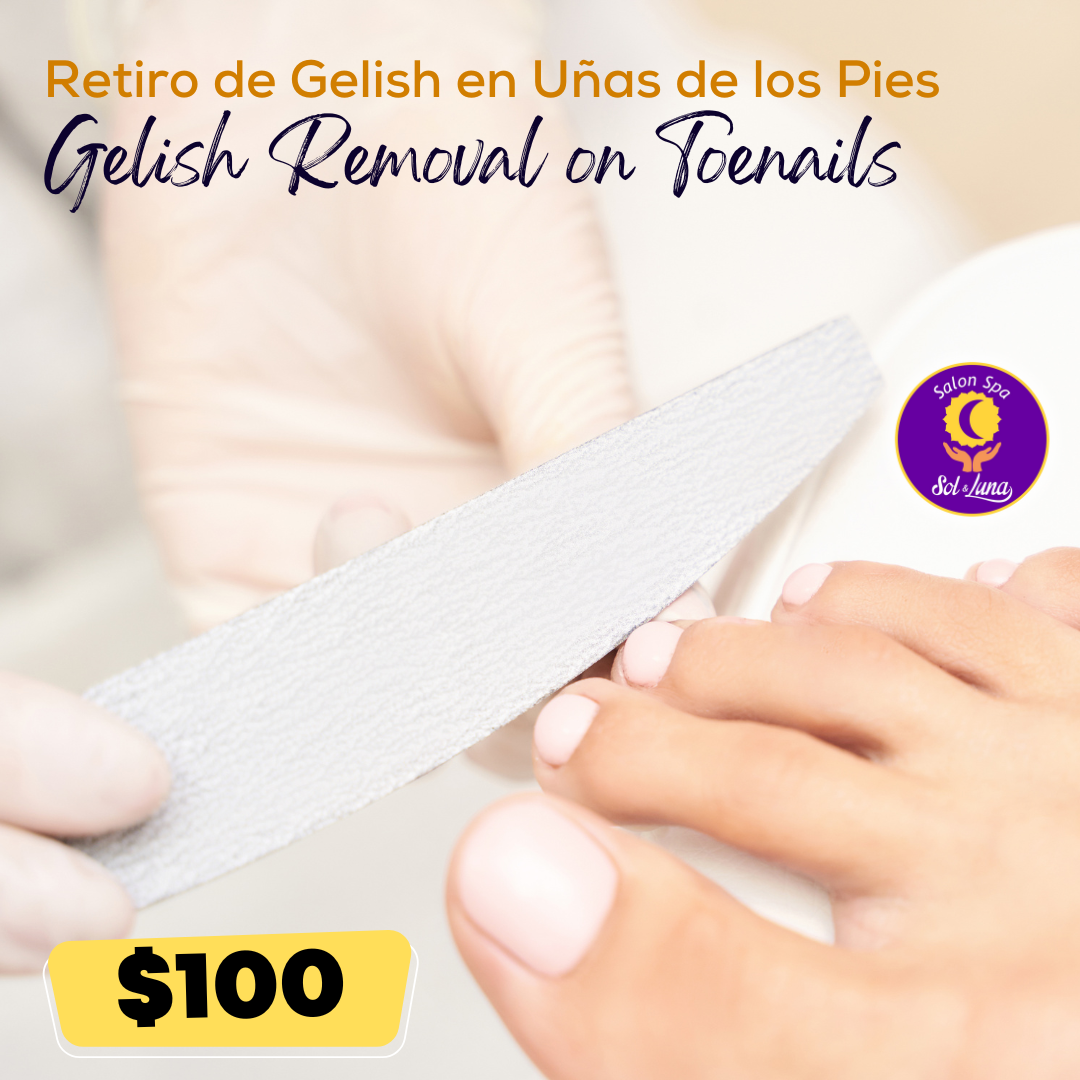 Retiro de Gelish en Uñas de los Pies Spa Sol y Luna Vallarta